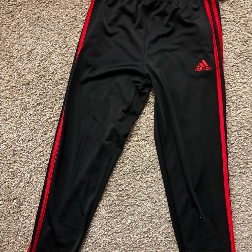 NWT Adidas Kids Black and Red Track Pants Boys 10/12 - Picture 10 of 10